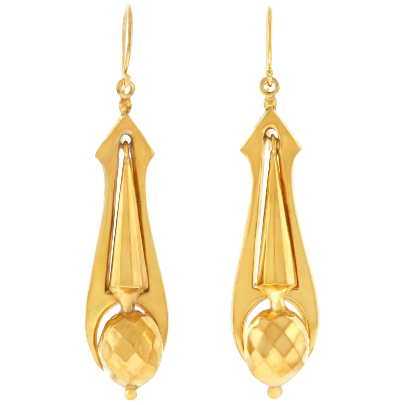 Antique Gold Chandelier Earrings