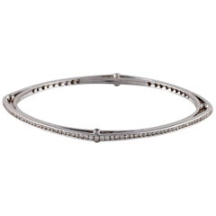 Squared Diamond Bangle Bracelet in 18K White Gold