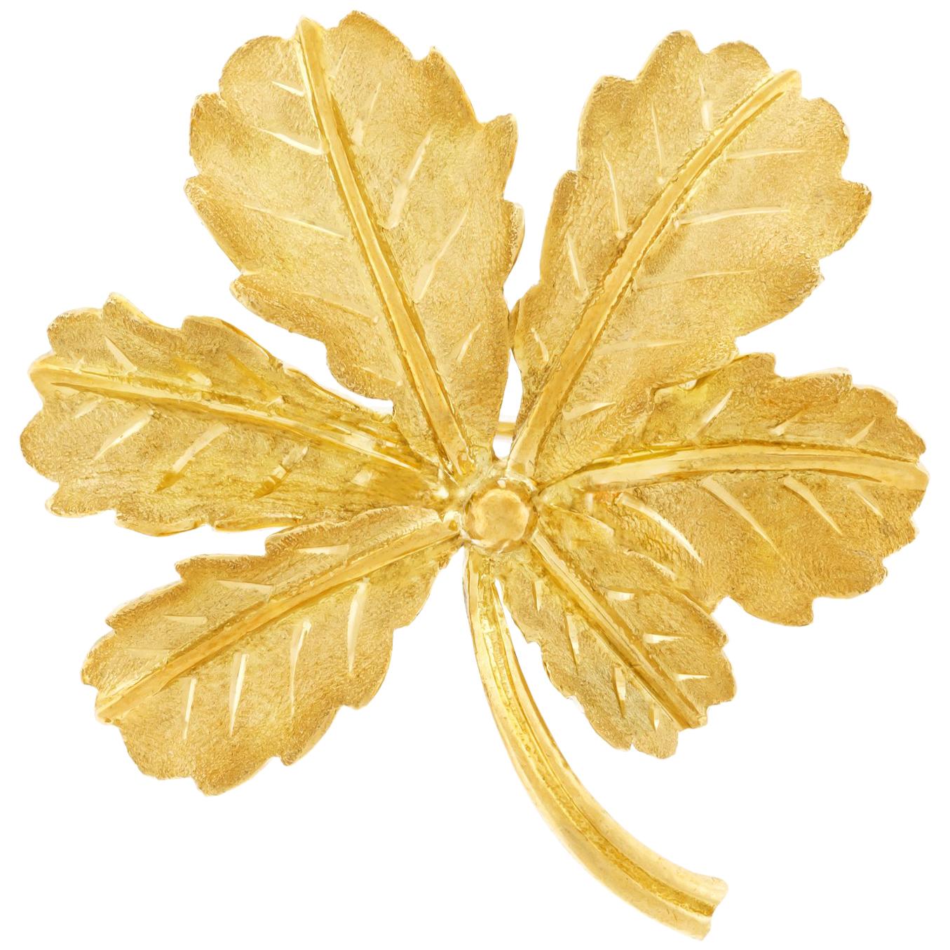 Gubelin Gold Leaf Brooch