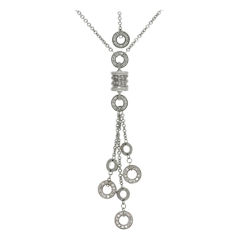 Bulgari B Zero1 Diamond White Gold Drop Necklace At 1stdibs