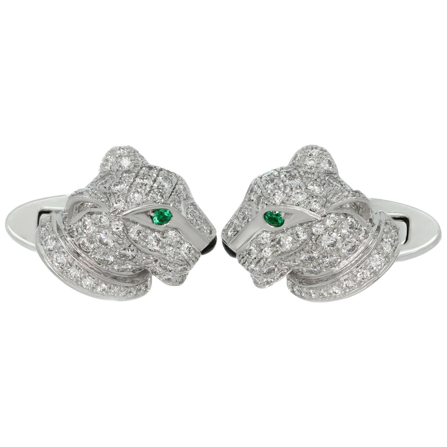 diamond cufflinks cartier