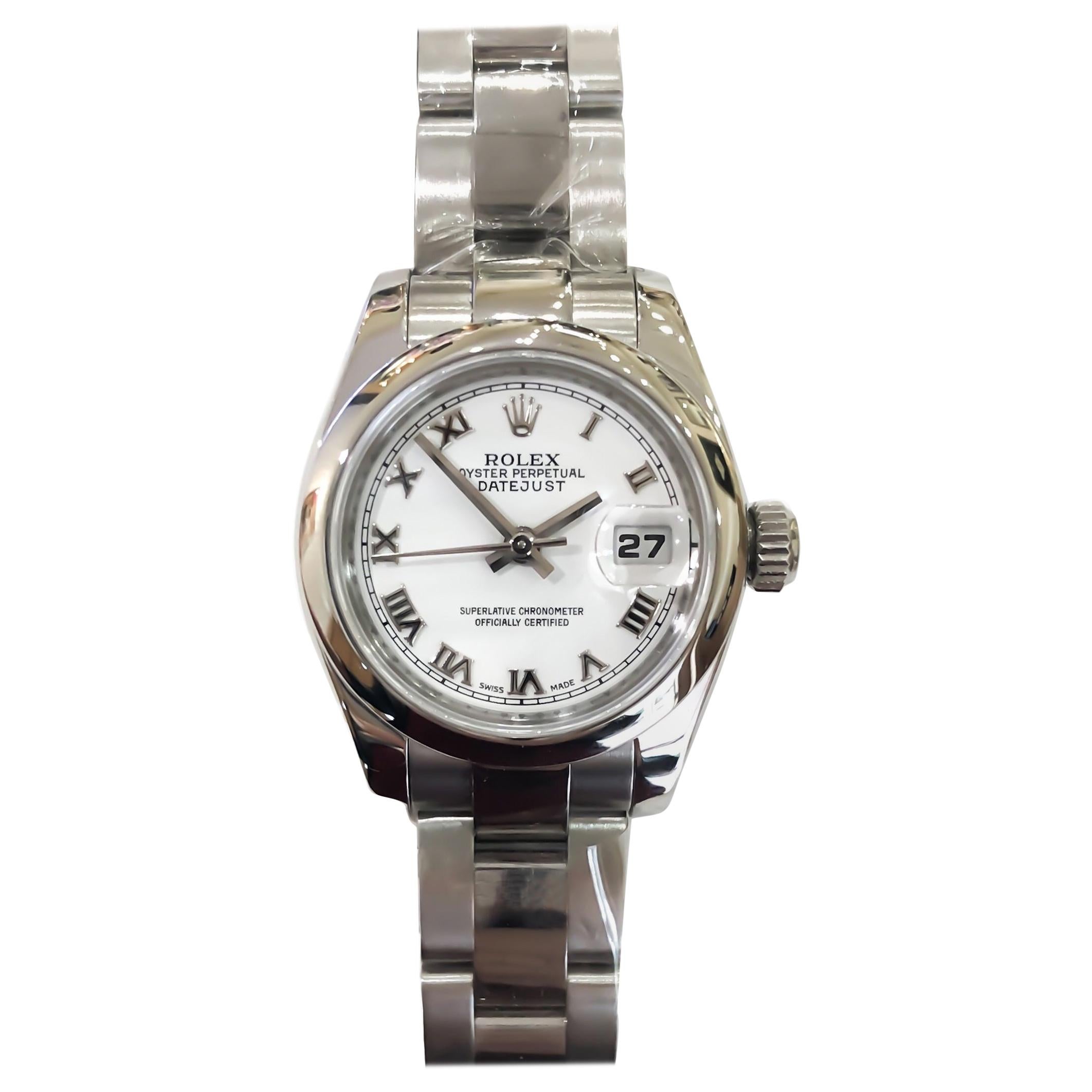 Rolex Woman's Datejust Stainless Steel White Dial Watch