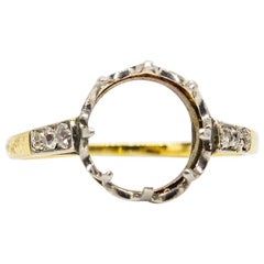 Unique 18 Karat Gold Diamonds Semi Mounting Ring