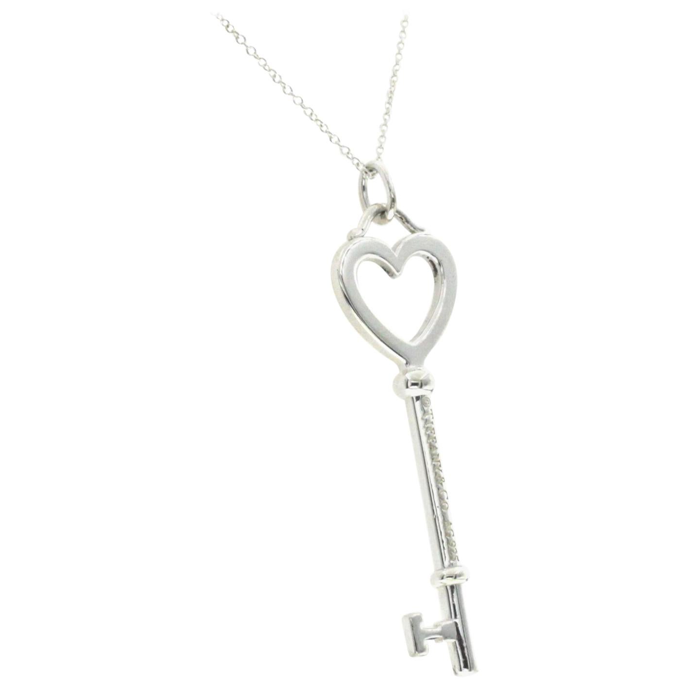 Tiffany & Co. 925 Sterling Silver 2" Key Necklace