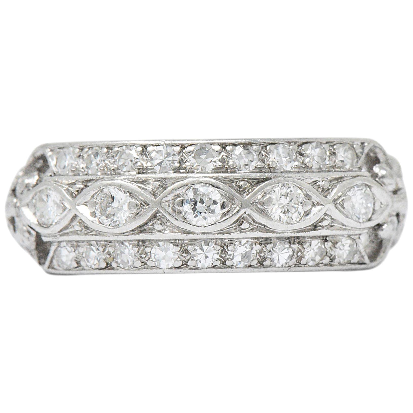 1930s Art Deco 0.45 Carat Diamond Platinum Ring
