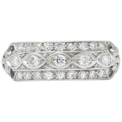 Vintage 1930s Art Deco 0.45 Carat Diamond Platinum Ring