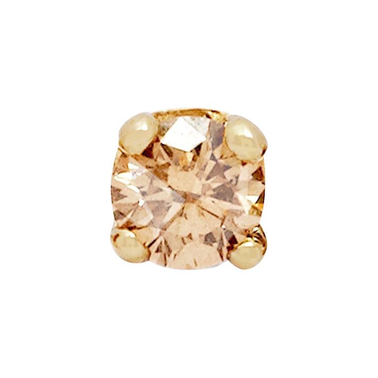 Champagne Diamond Stud Earring ‘Single’ by Allison Bryan For Sale