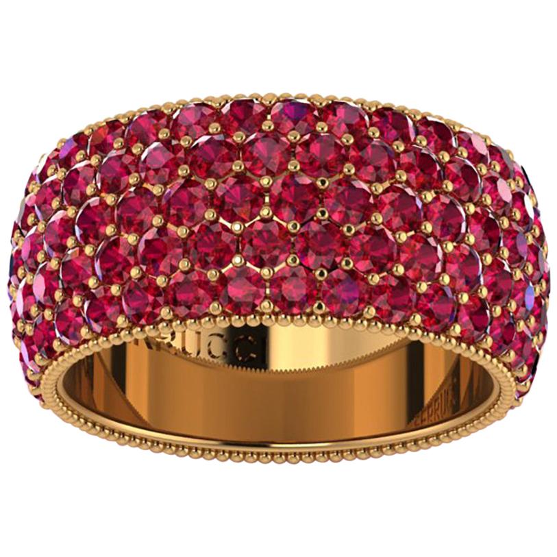 Bracelet large en or jaune 18 carats avec rubis rouge de 4,60 carats