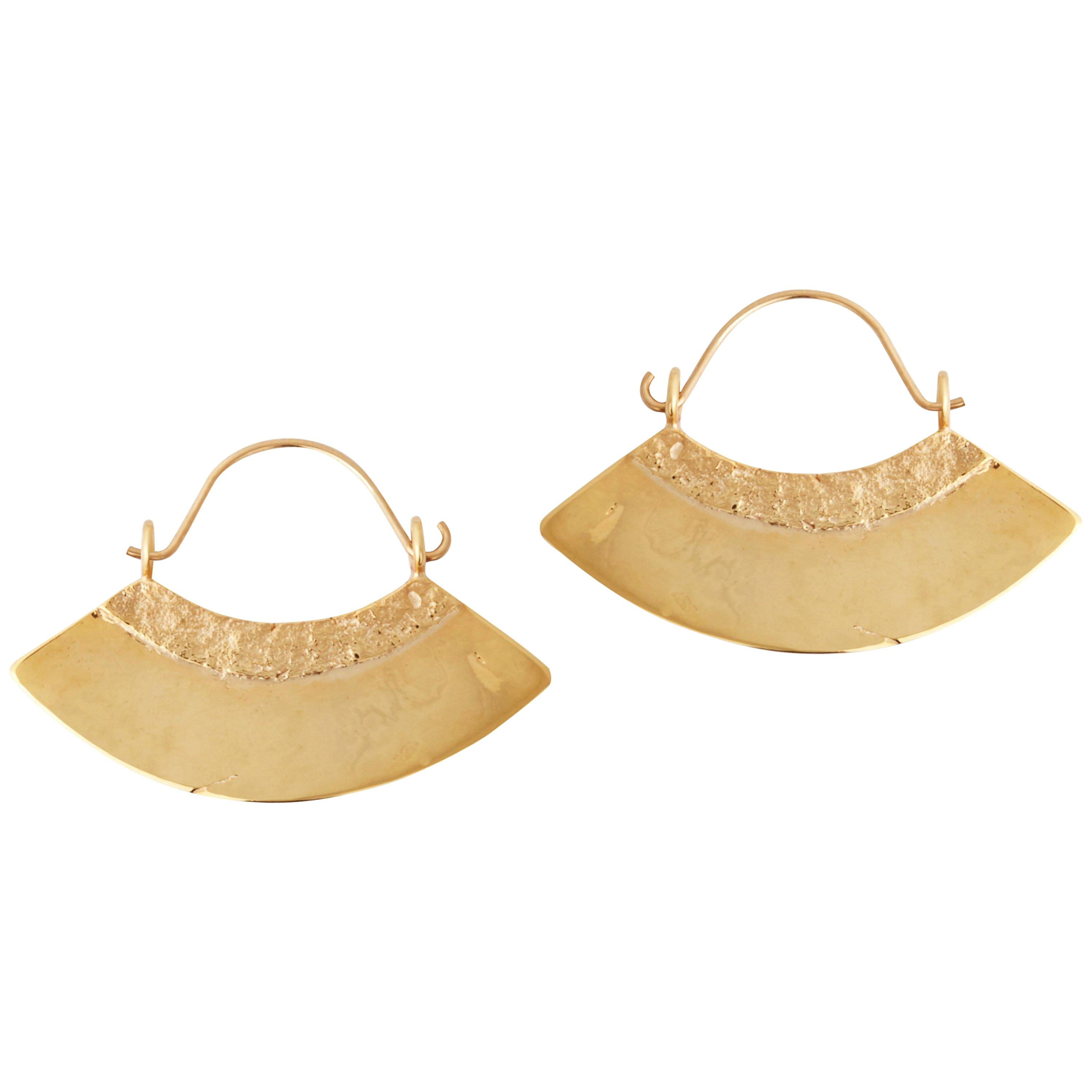 Gold Fan Earrings by Allison Bryan