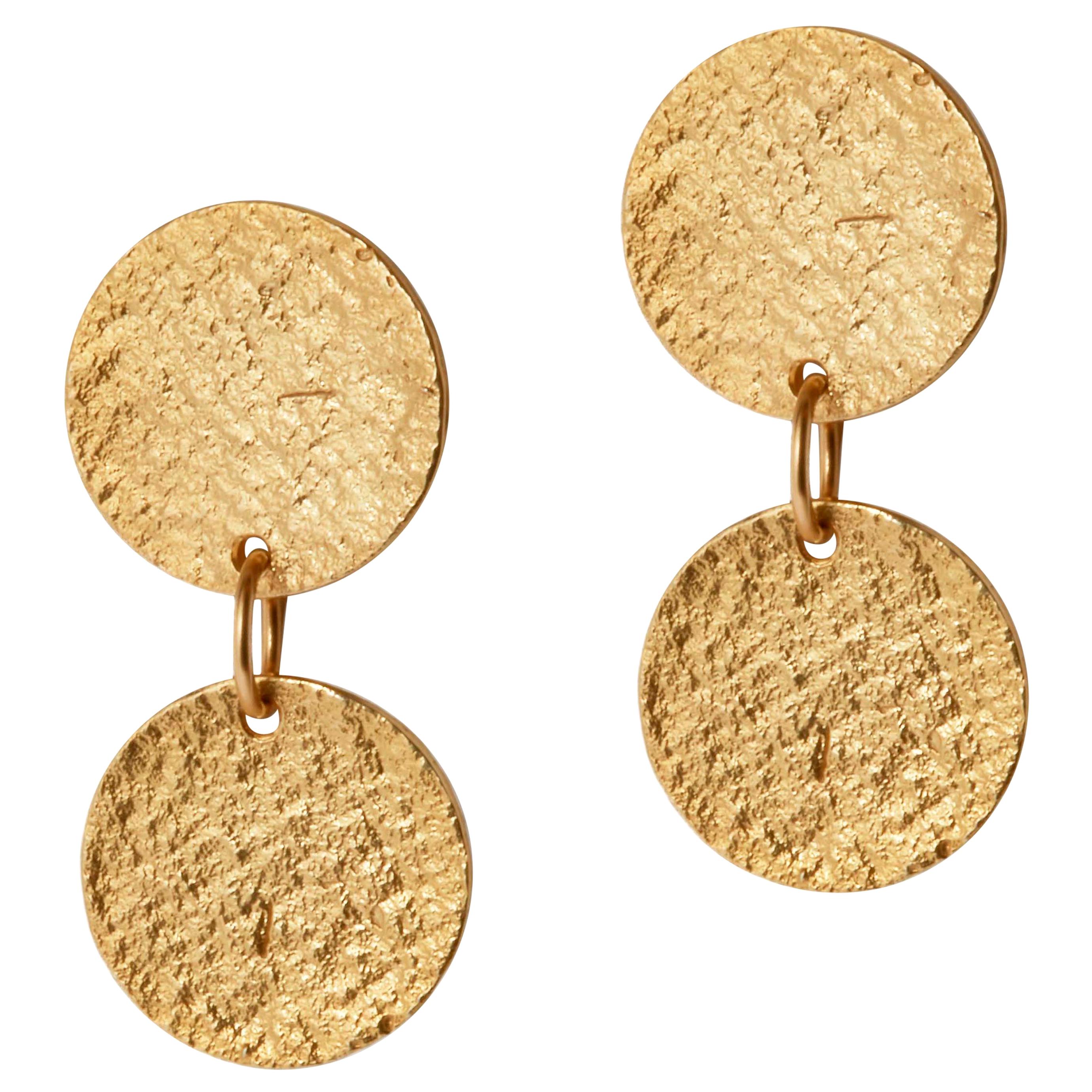 Gold Fan Earrings by Allison Bryan For Sale at 1stDibs
