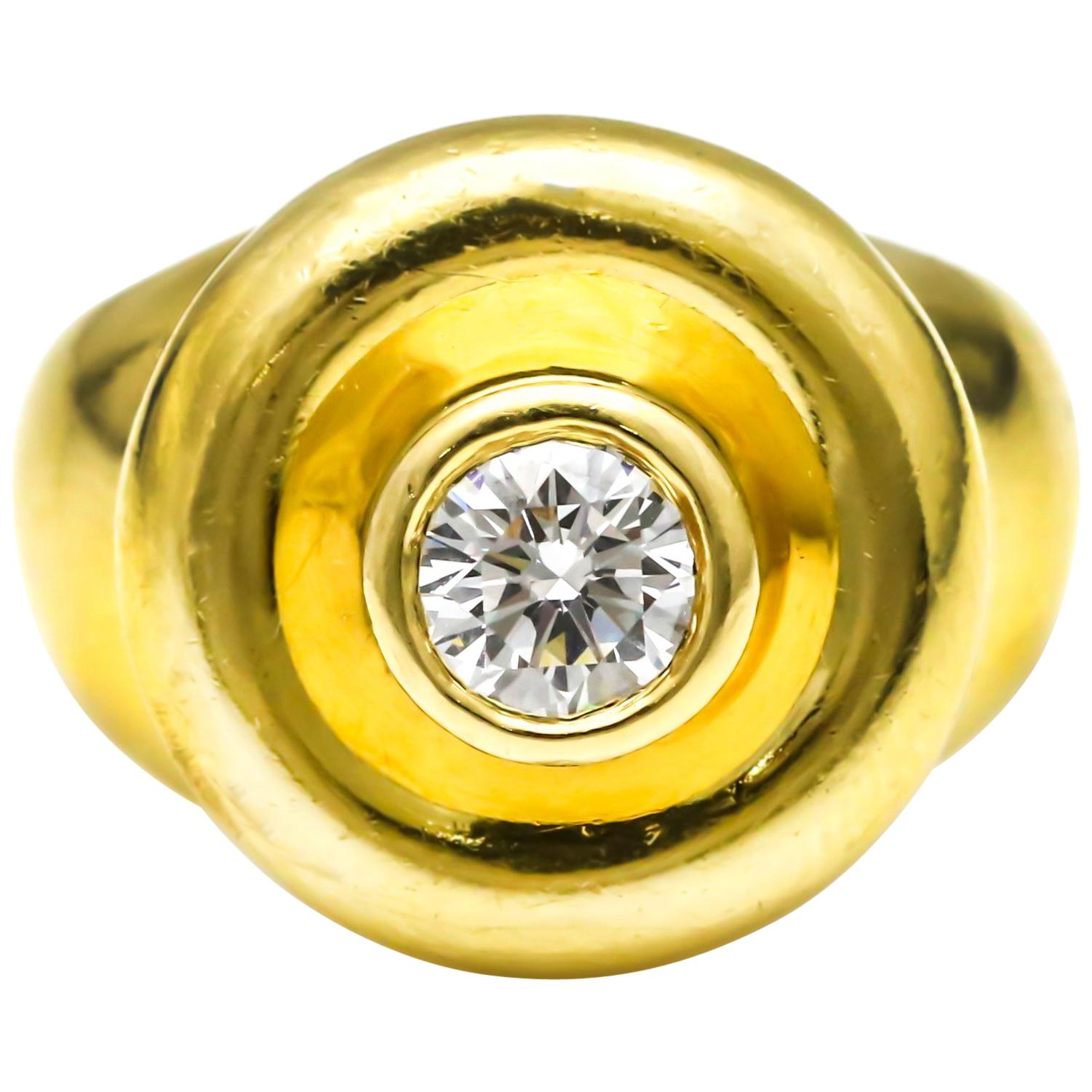 .51 Carat Tiffany & Co. Paloma Picasso 18 Karat Yellow Gold Diamond Ring For Sale