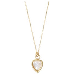 Diamond Slice Pendant Necklace in 18 Karat Gold by Allison Bryan
