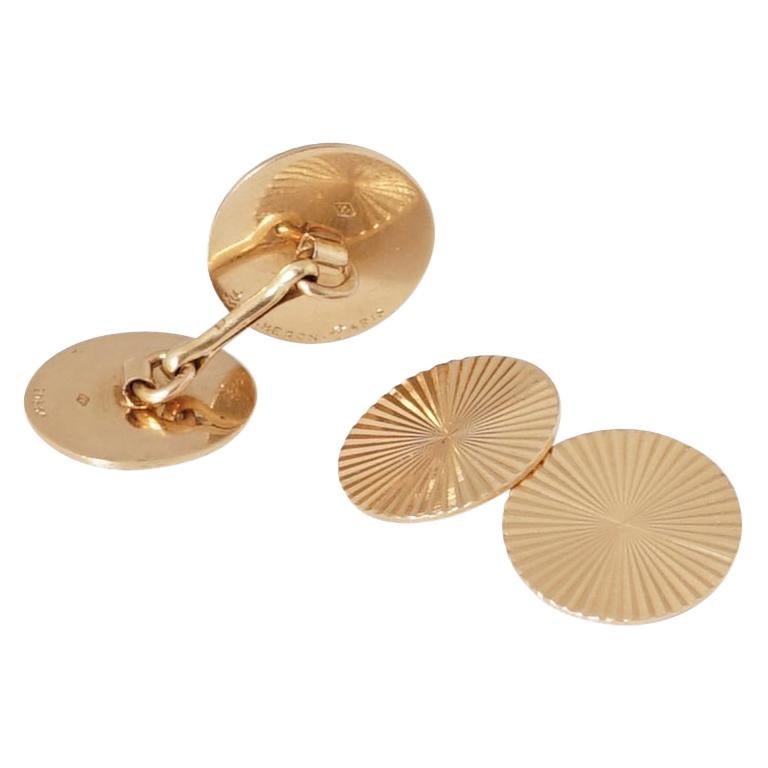 Boucheron, Pair of 18 Karat Art Deco Gold Radiant Cufflinks, circa 1935