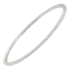 Estate 18K White Gold Diamond Bangle Bracelet