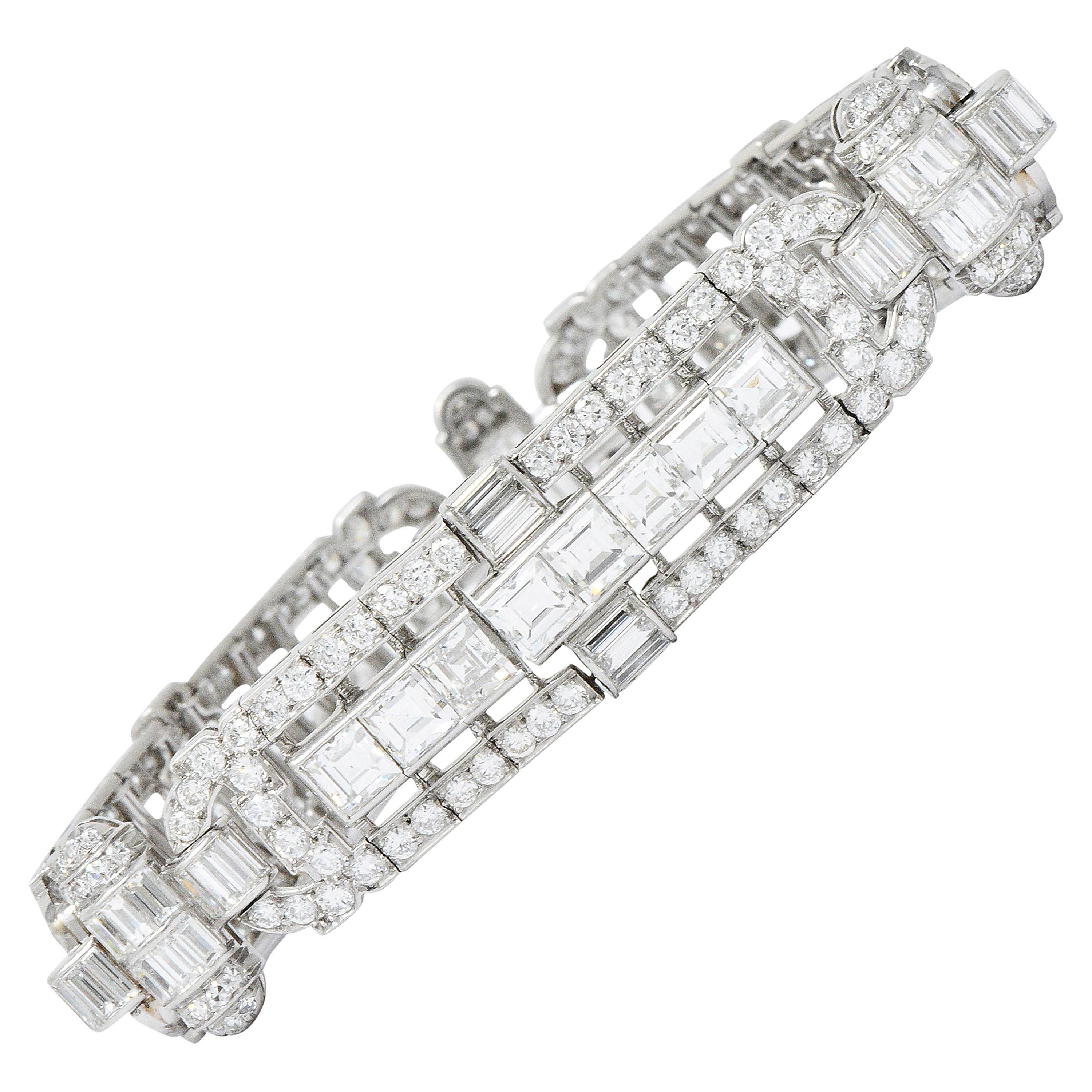 Exquisite Retro 23.00 Carat Diamond Platinum Bracelet