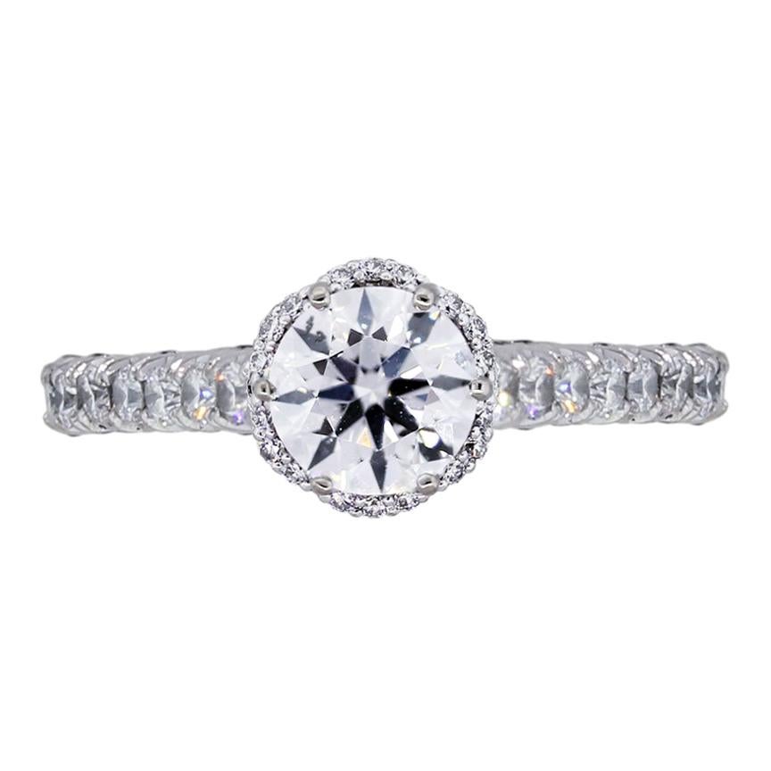 Tacori Round Brilliant Diamond Petite Crescent Engagement Ring