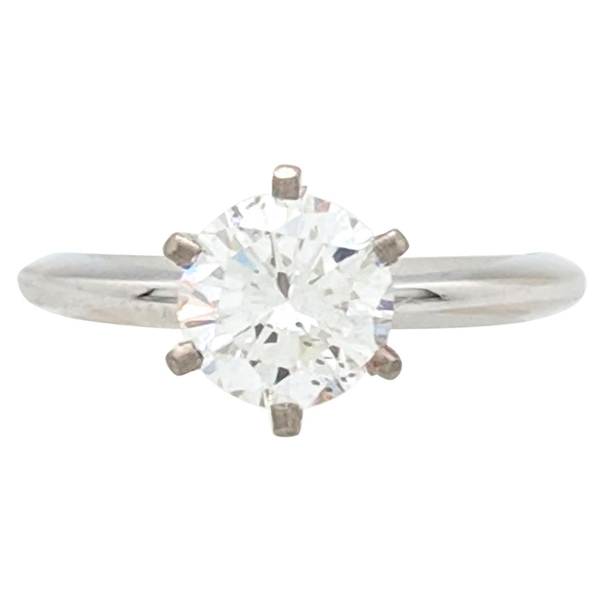 .96 Carat Round Brilliant Cut Natural Diamond Ring GIA Certified SI1/F