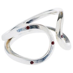 White Gold Ring Orange Sapphire J Dauphin