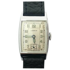 Vintage Rare Never Worn, Art Deco Swiss Tank Gentleman's Wristwatch, circa 1930