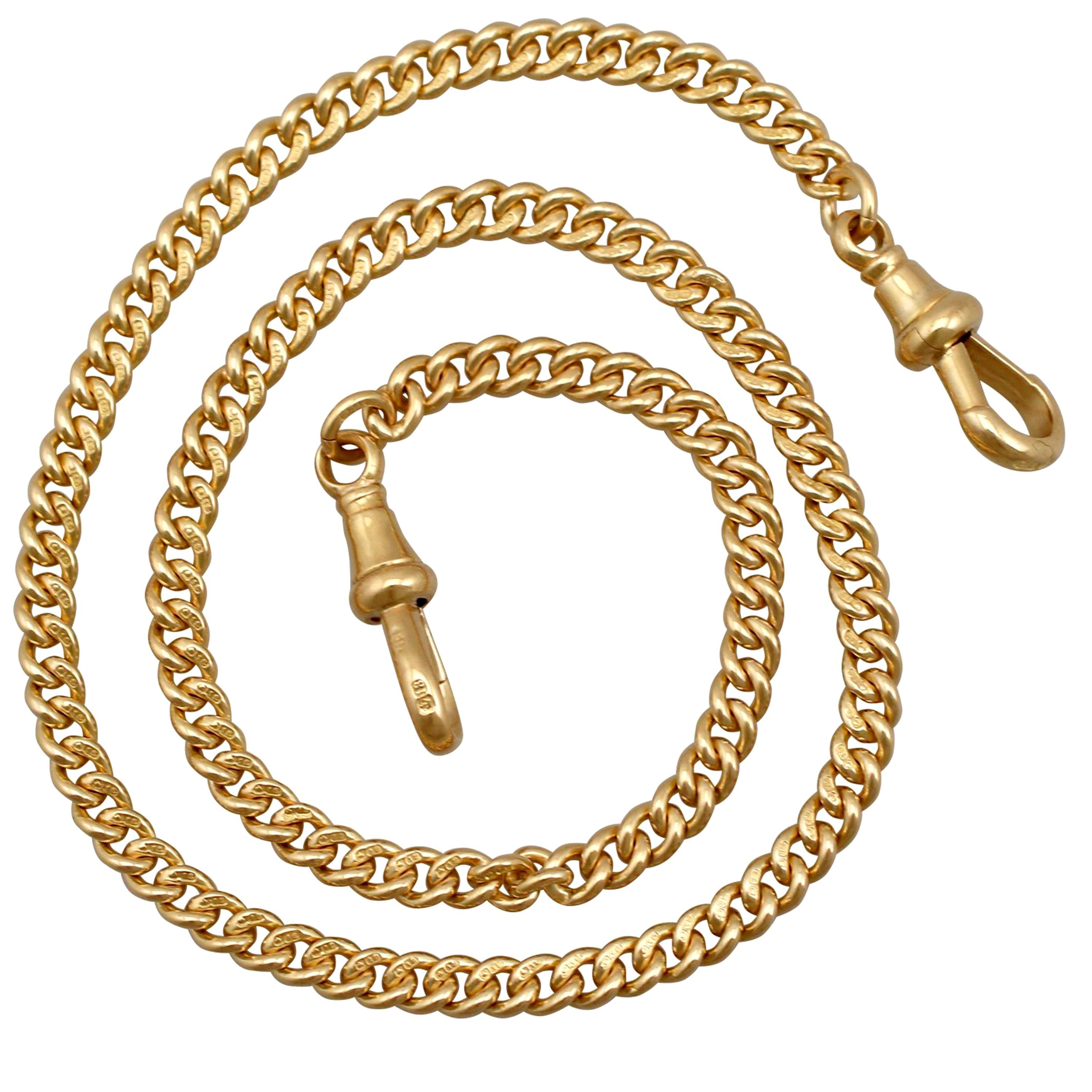 1900s Antique Fob Chain in Yellow Gold