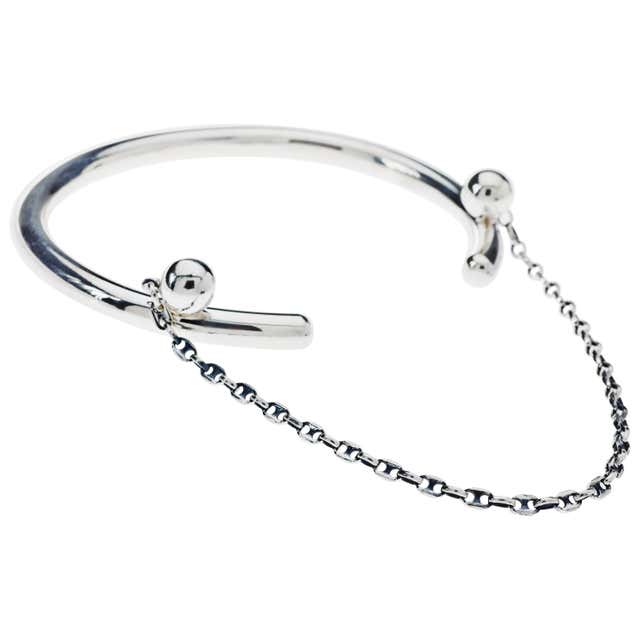 Vincent Peach Equestrian Sterling Silver Bangle Bracelet For Sale at ...