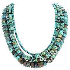 Multi-Strand Unique Turquoise Necklace