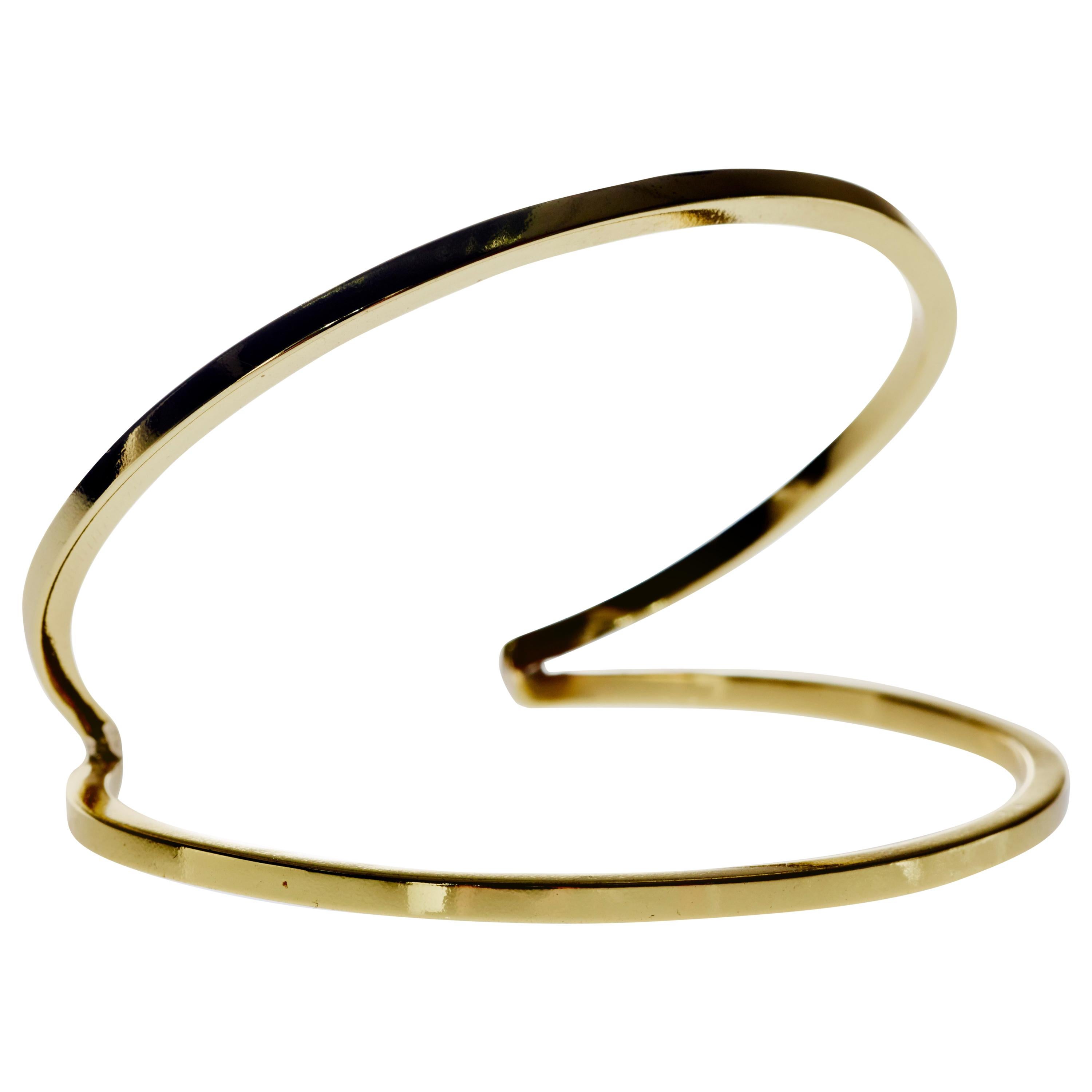 Bangle Cuff Bracelet Gold Plated Statement piece J Dauphin For Sale