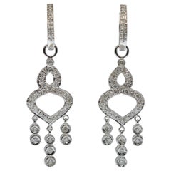 14K White Gold & Diamond Chandelier Earrings
