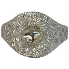 Bague De Beers Designer Talisman en or blanc 18 carats avec un amas de diamants de 1::00 carat