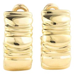 Cartier 18 Karat Yellow Gold Baignoire C Clip on Earrings