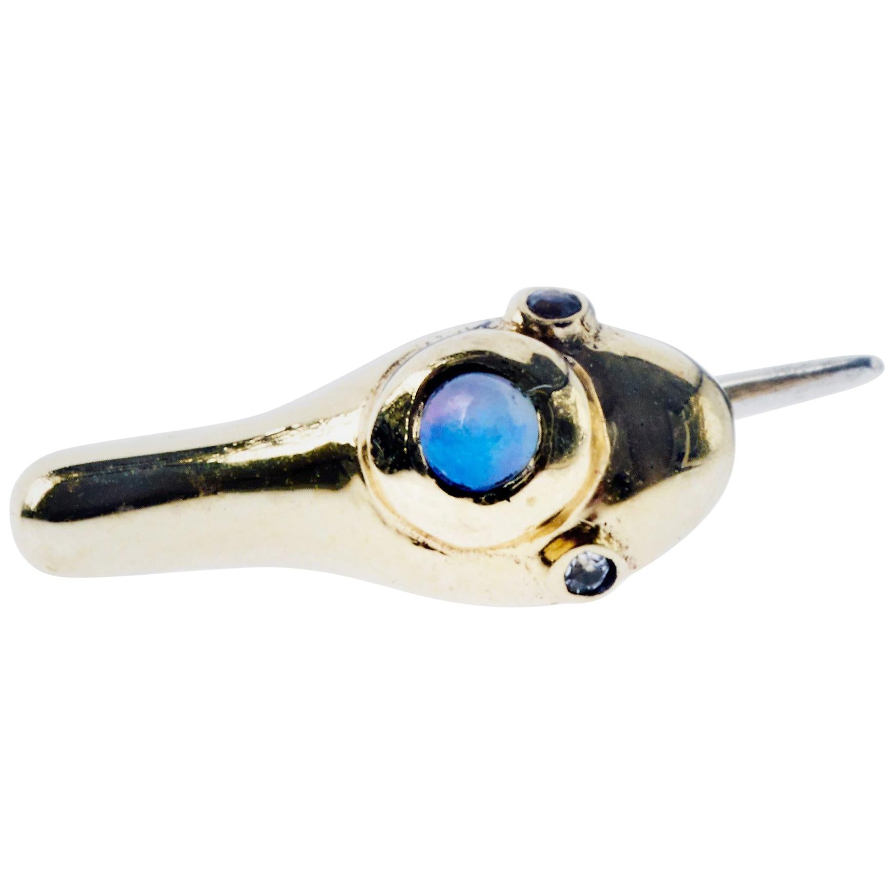 White Diamond Opal Snake Earring Single J Dauphin For Sale