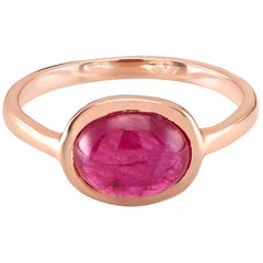 Cabochon Ruby Eighteen Karat Rose Gold Cocktail Ring