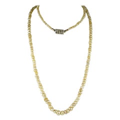 Rare Natural Basra Pearls Long Flapper Necklace 33.3 Grams
