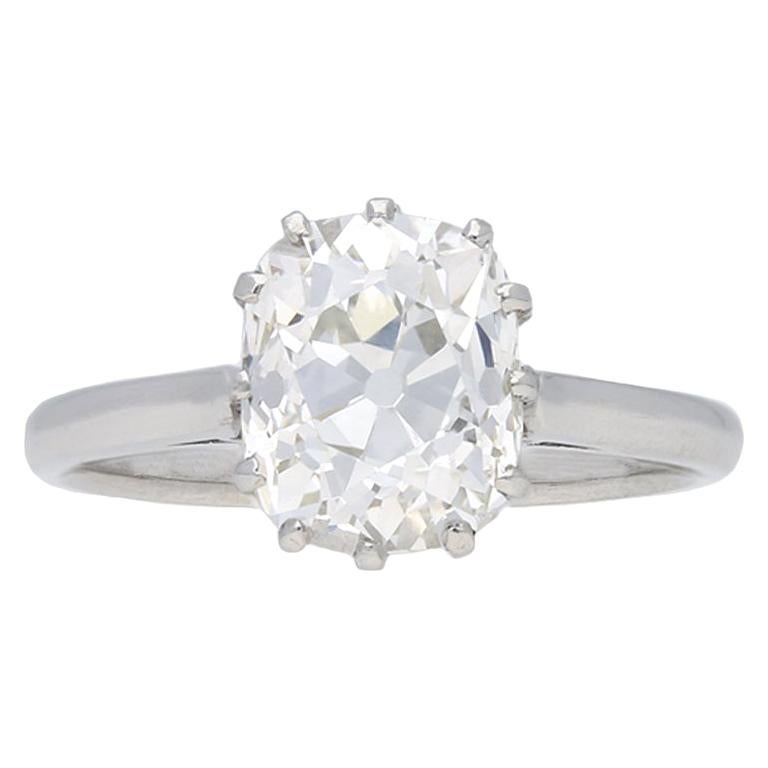 Old Mine Diamond Solitaire Engagement Ring, circa 1920