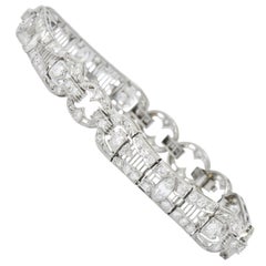 Art Deco 3.40 Carat Diamond Platinum Bracelet