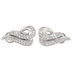 Pair of Diamond Platinum Earclips Earrings
