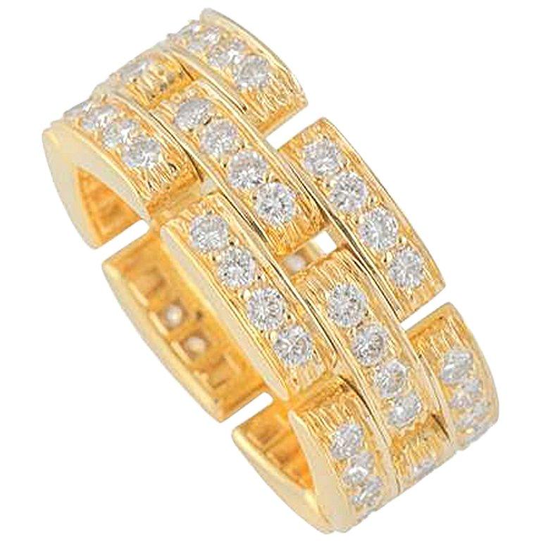 Cartier Maillon Panthere Yellow Gold Diamond Ring