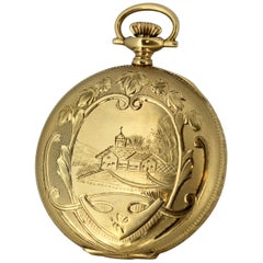 Antique 14 Karat Gold Elgin Pocket Watch, circa 1895