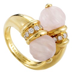 Boucheron Crystal Diamond Gold Bypass Ring