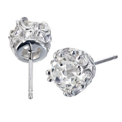 Peter Suchy GIA Certified 1.80 Carat Platinum Stud Earrings