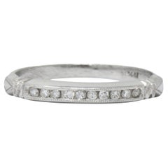 Art Deco Diamond Platinum Band Ring
