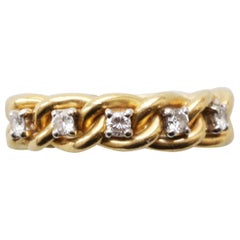 Gold and Diamond Chain Ring