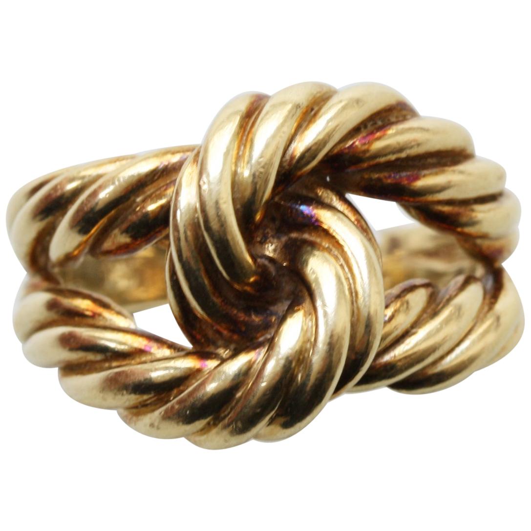 Gold Knot Rope Ring