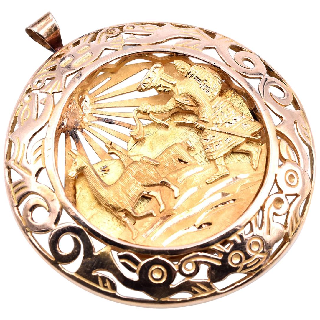 18k Gold Medallion 63 For Sale on 1stDibs