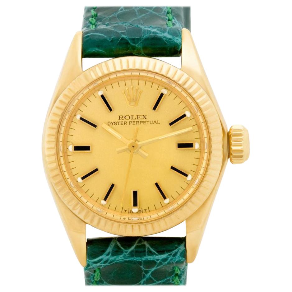 Rolex Oyster Perpetual 6719 18 Karat Gold Dial Auto Watch