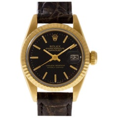 Rolex Datejust 6917 18 Karat Yellow Gold Black Dial Automatic Watch