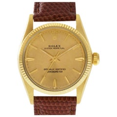 Rolex Oyster Perpetual 6551 14 Karat Gold Dial Auto Watch 'Certified Authentic'