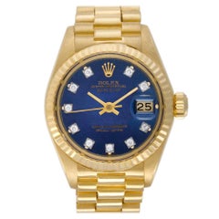 Rolex Datejust 6917 18 Karat Yellow Gold, Blue Diamond Dial Automatic Watch