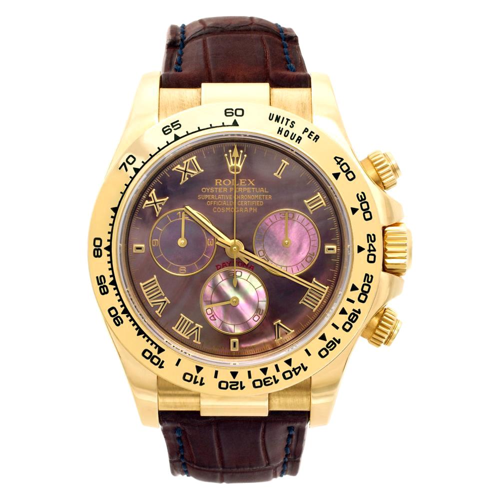 Rolex Daytona 116518 18 Karat Mother of Pearl Dial Automatic Watch For Sale