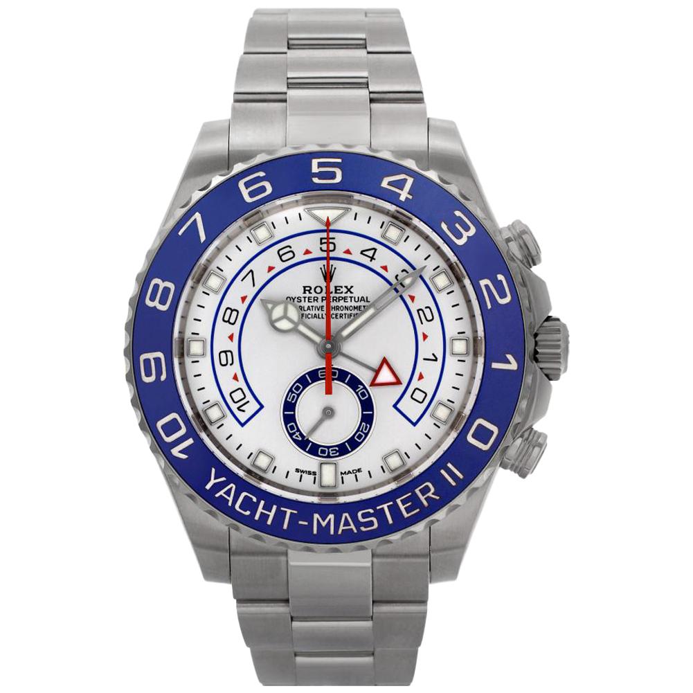 Rolex Yacht-Master II 116680 Stainless Steel White Dial Automatic Watch im Angebot